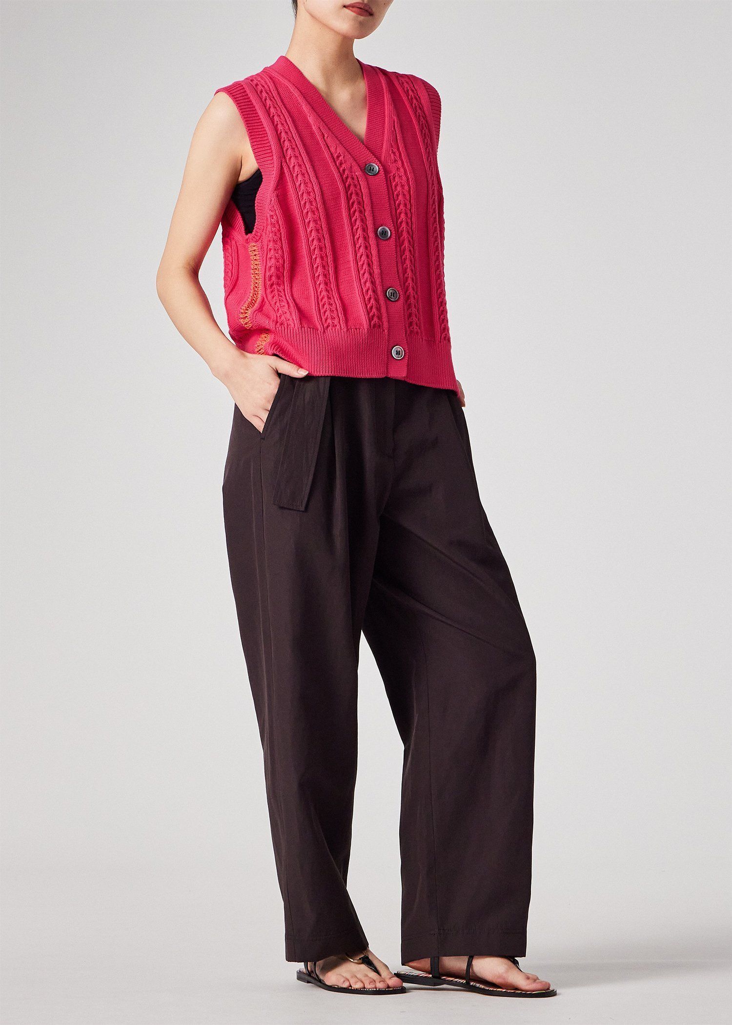 ウィメンズ ミックスパターン ニットベスト