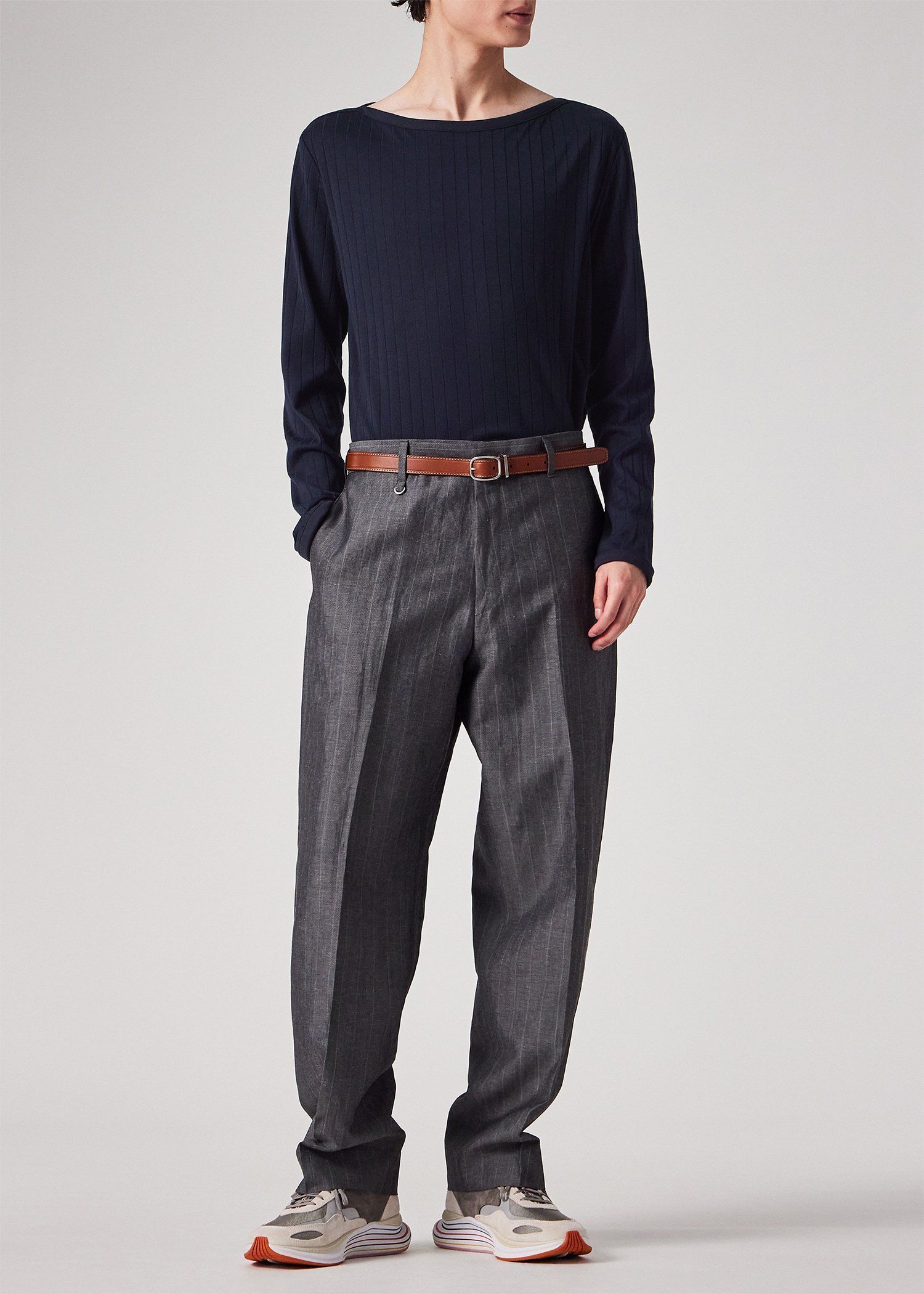 ボートネック 長袖Tシャツ