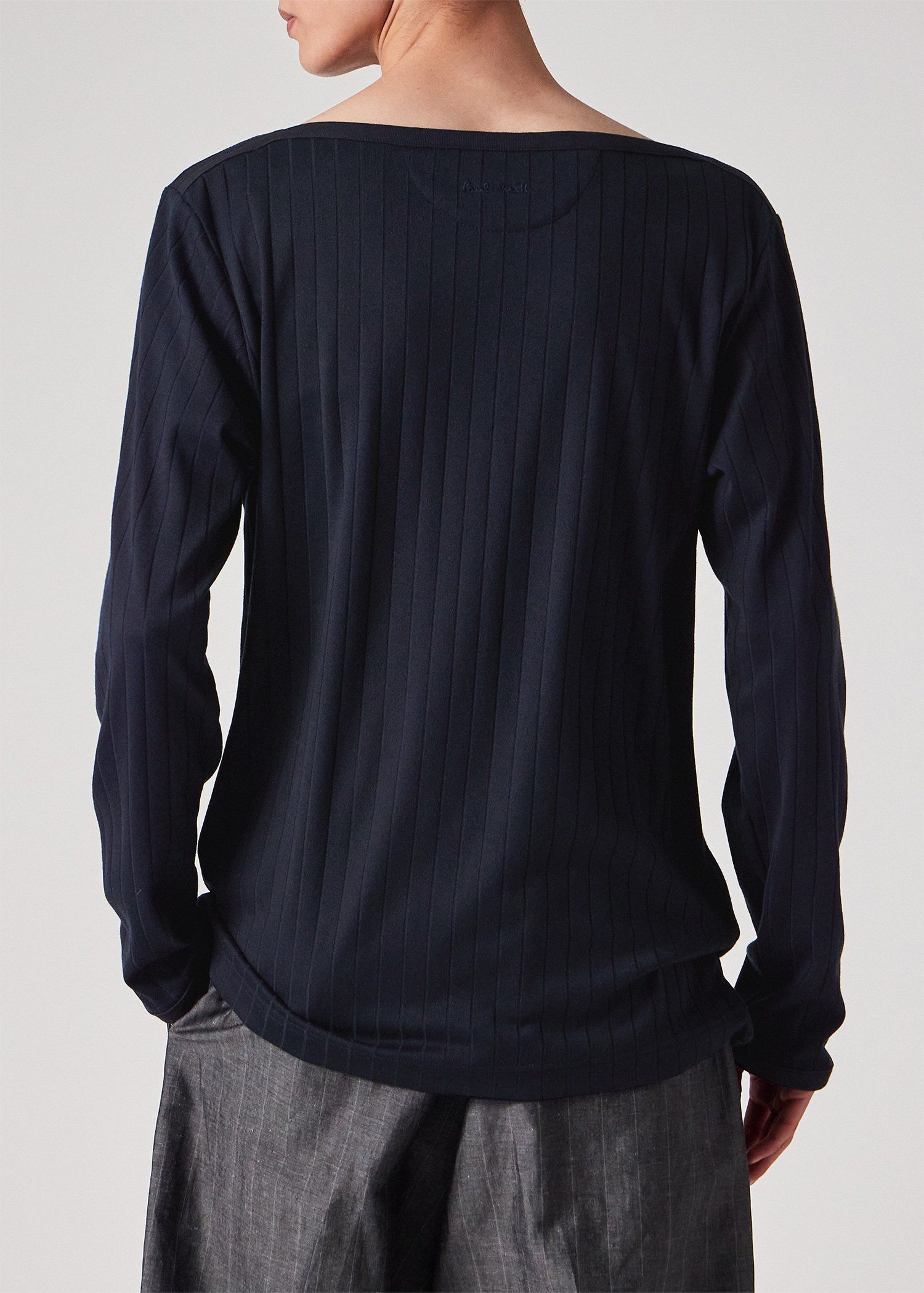 ボートネック 長袖Tシャツ