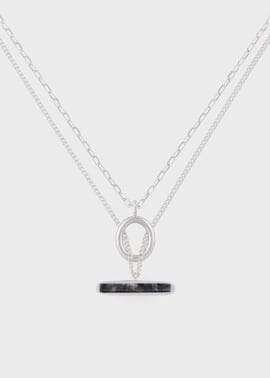 ラルビカイト Tバー ダブルチェーン ネックレス