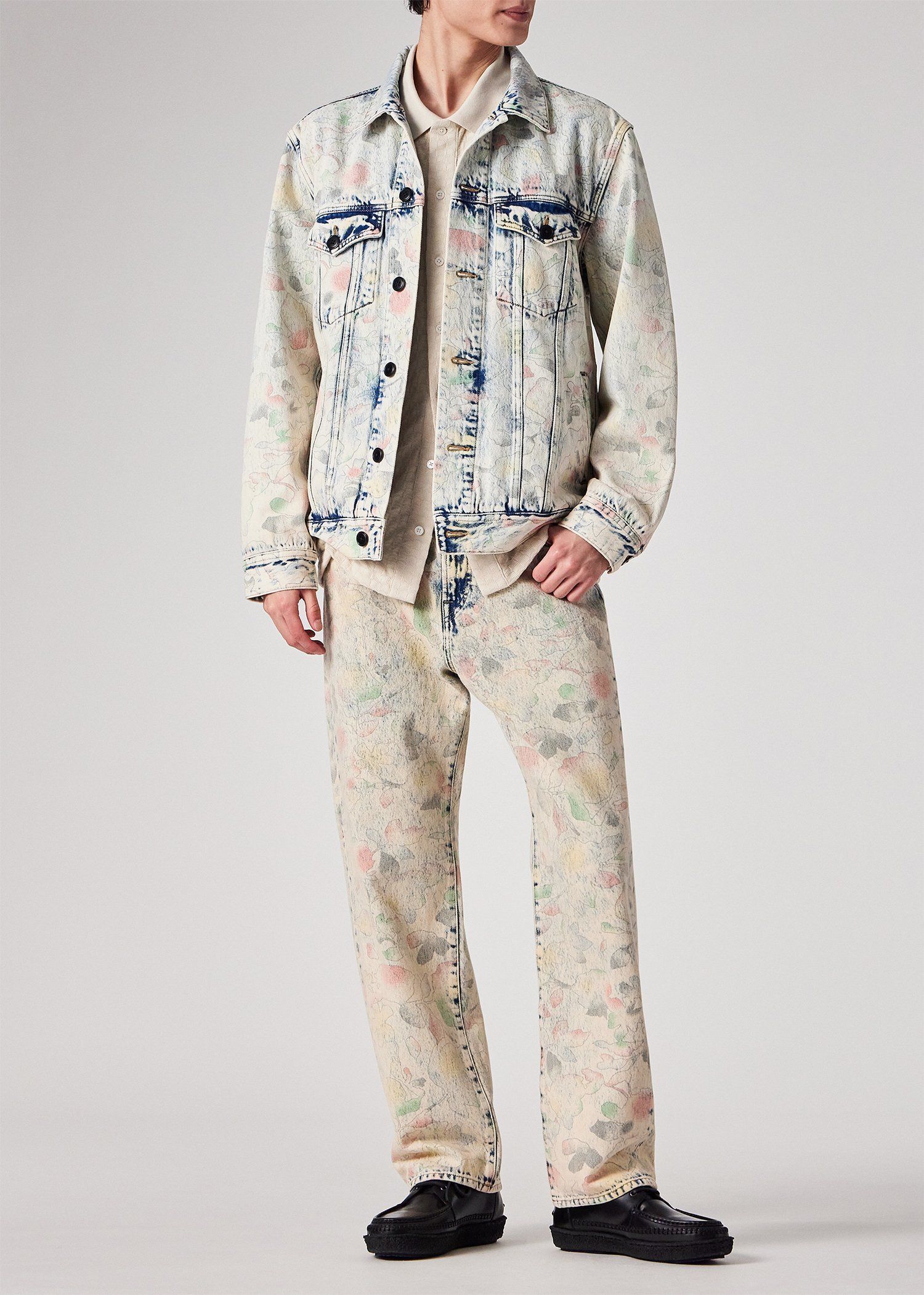 "Bleach Denim Floral" デニムジャケット