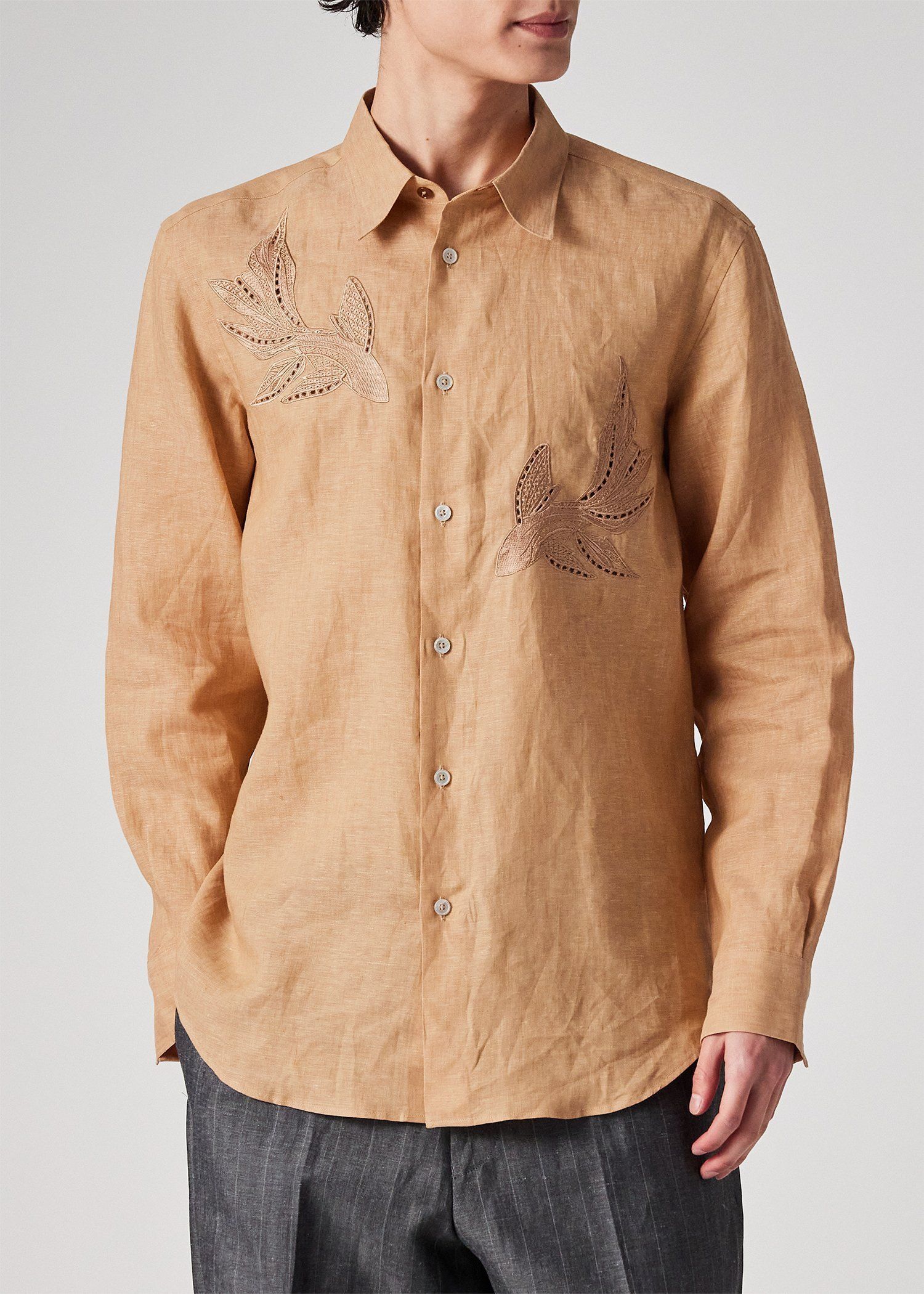 "La Peche" リネン 長袖シャツ