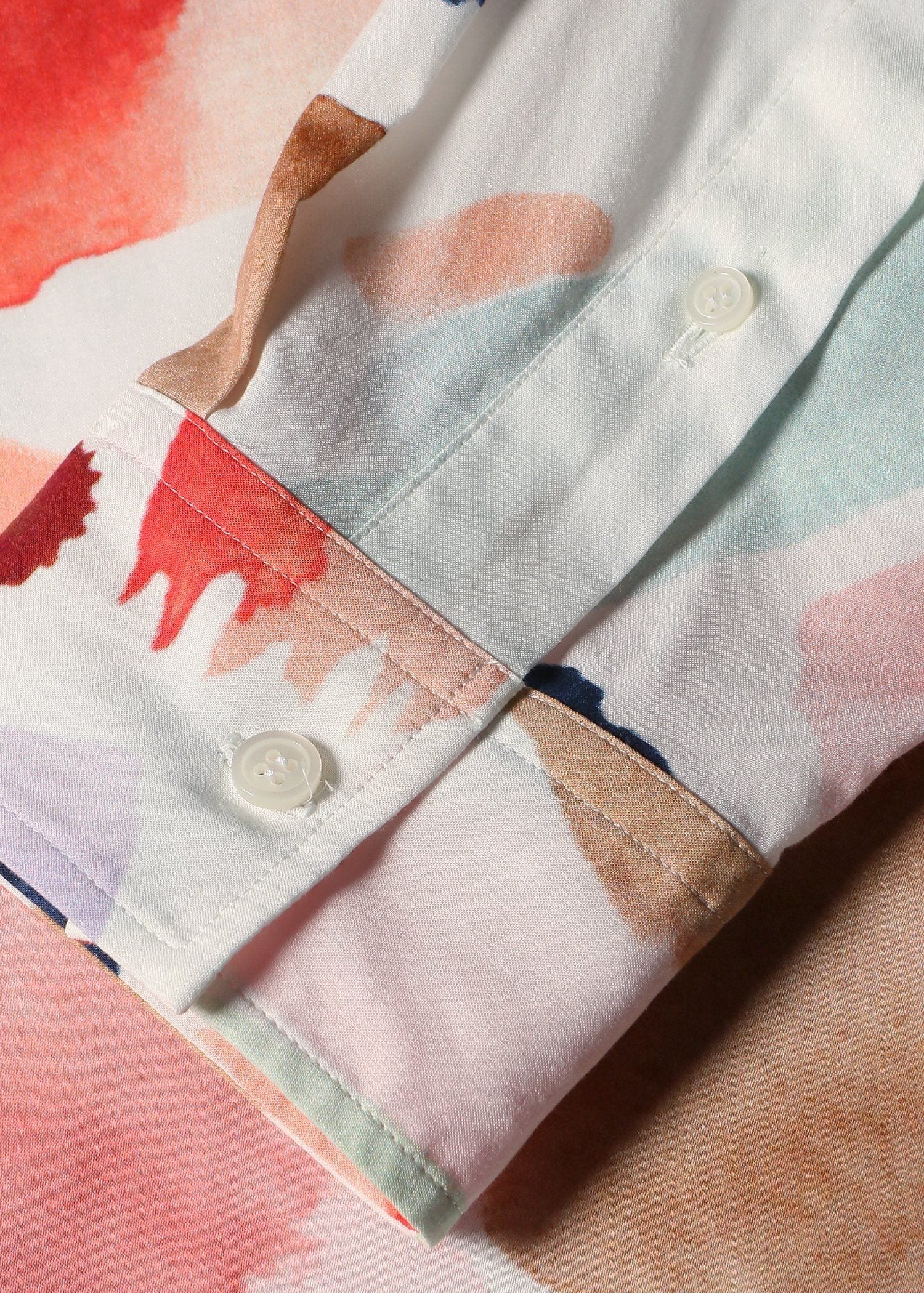 ニュアンスフローラル プリントシャツ