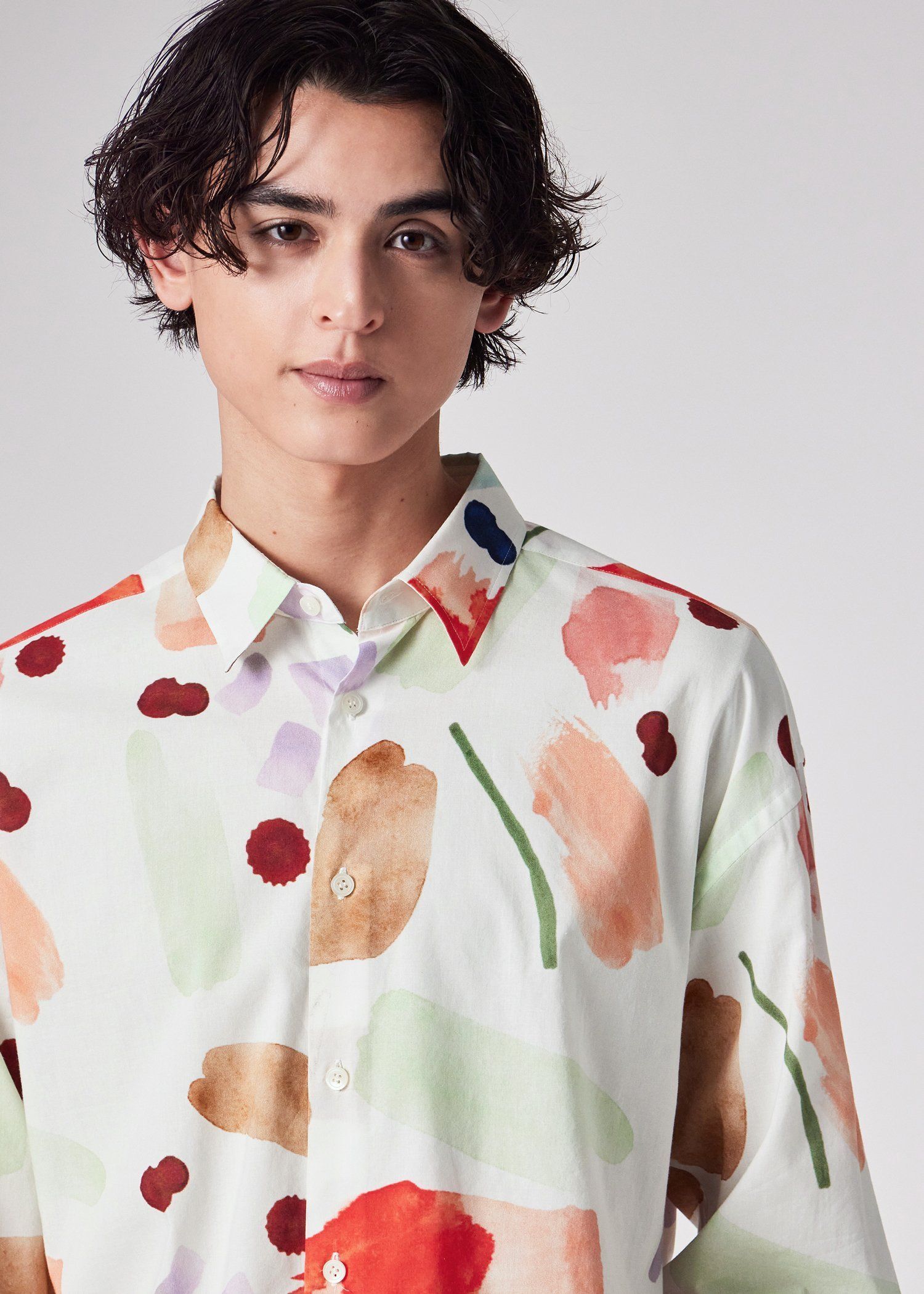 ニュアンスフローラル プリントシャツ