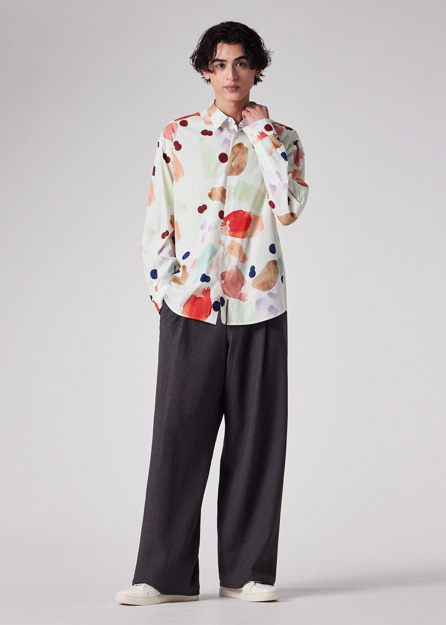 ニュアンスフローラル プリントシャツ