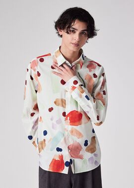 ニュアンスフローラル プリントシャツ