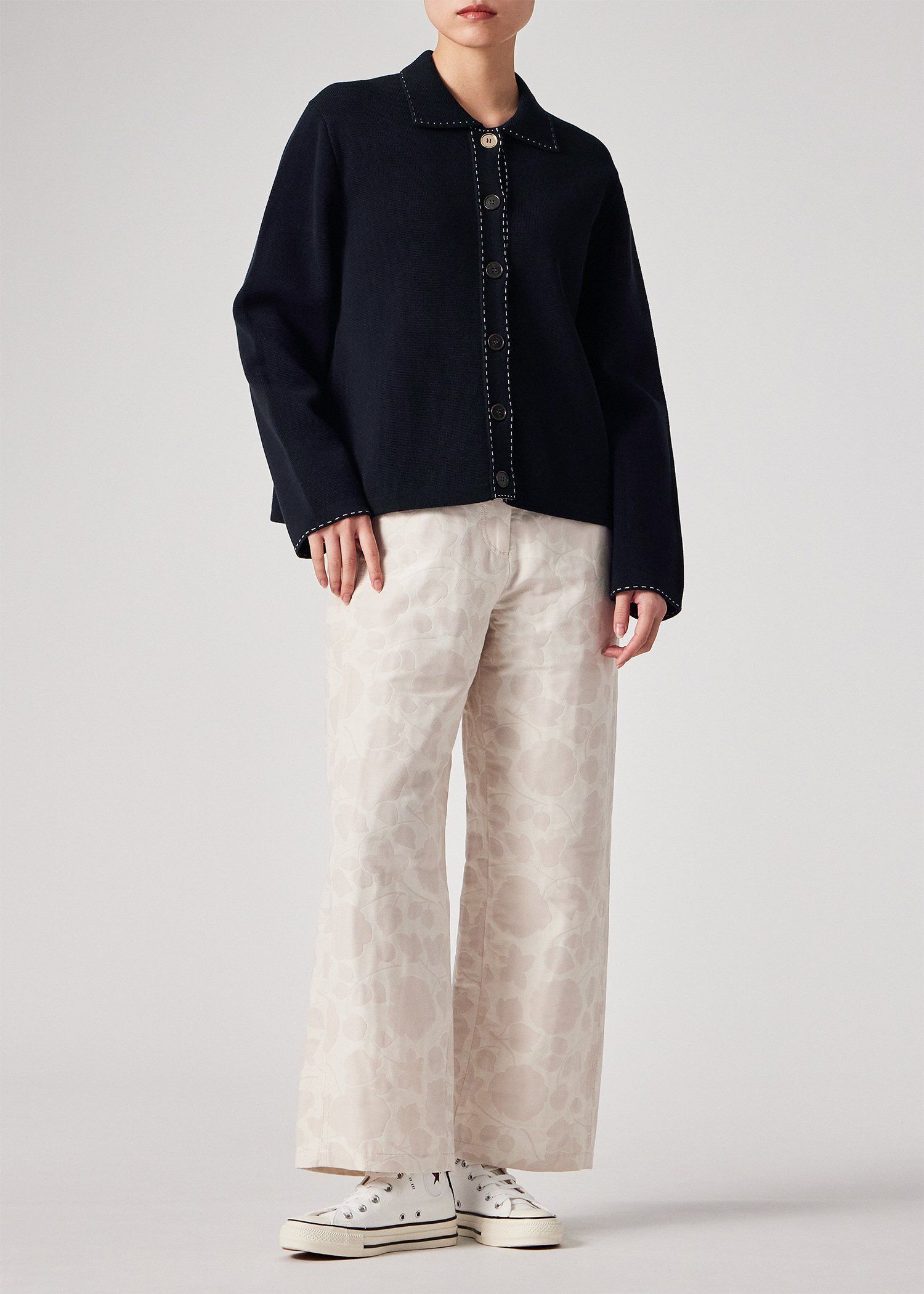 ウィメンズ コントラストステッチ ミラノリブ ニットブルゾン