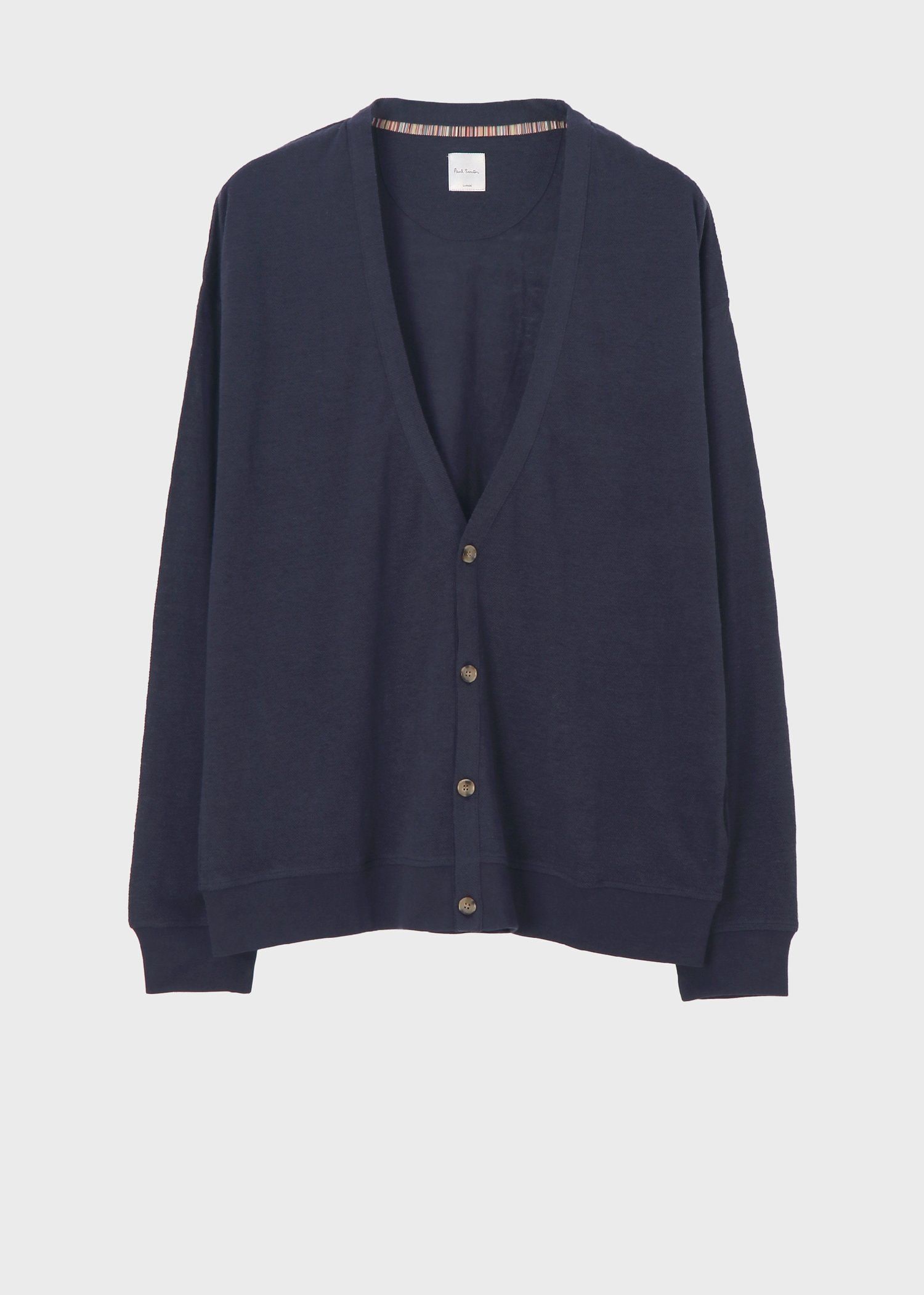 カラーリネン 鹿の子 カーディガン