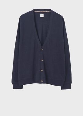 カラーリネン 鹿の子 カーディガン（ネイビー） ｜ポール・スミス