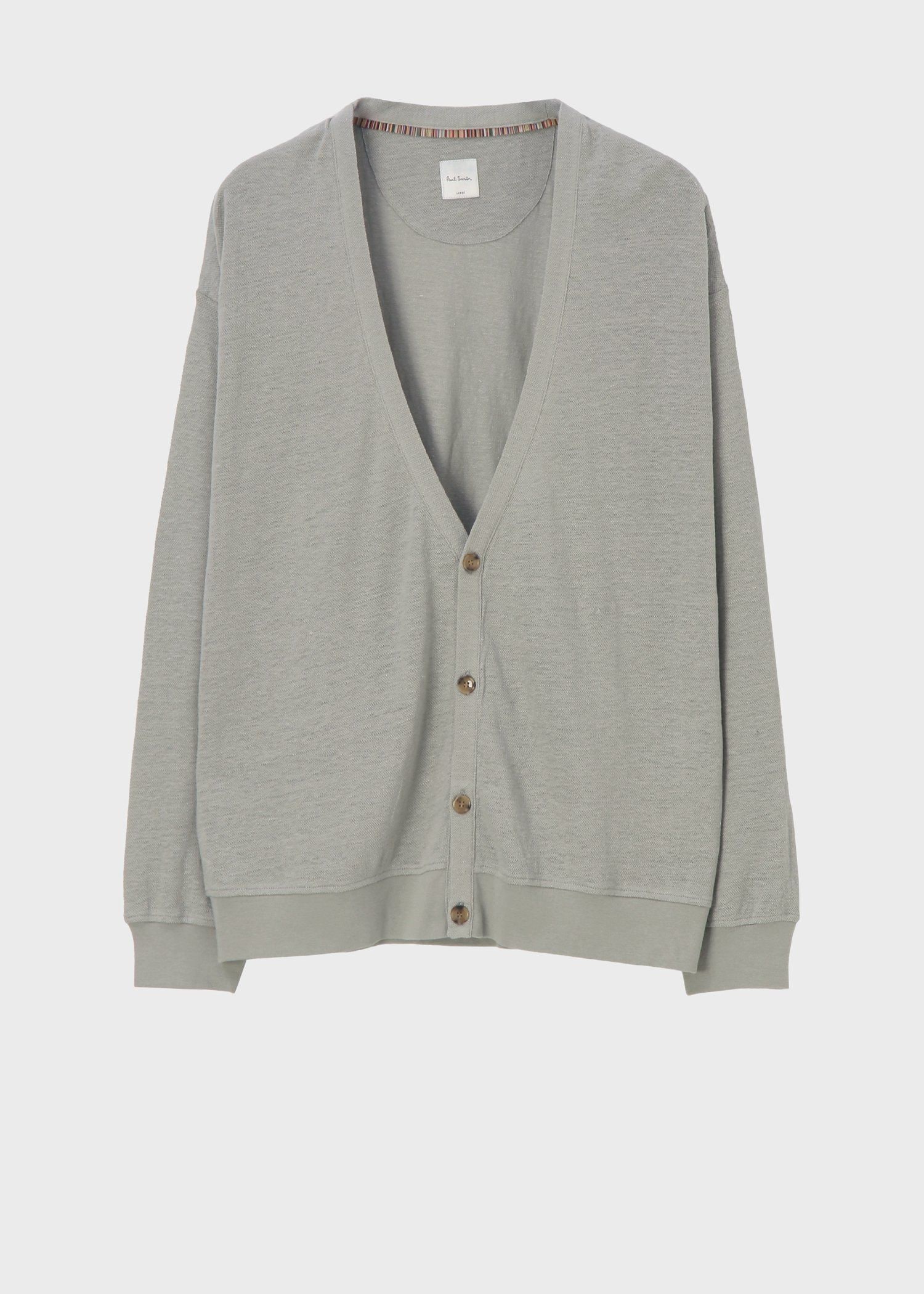 カラーリネン 鹿の子 カーディガン