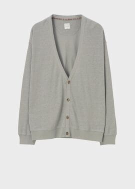 カラーリネン 鹿の子 カーディガン