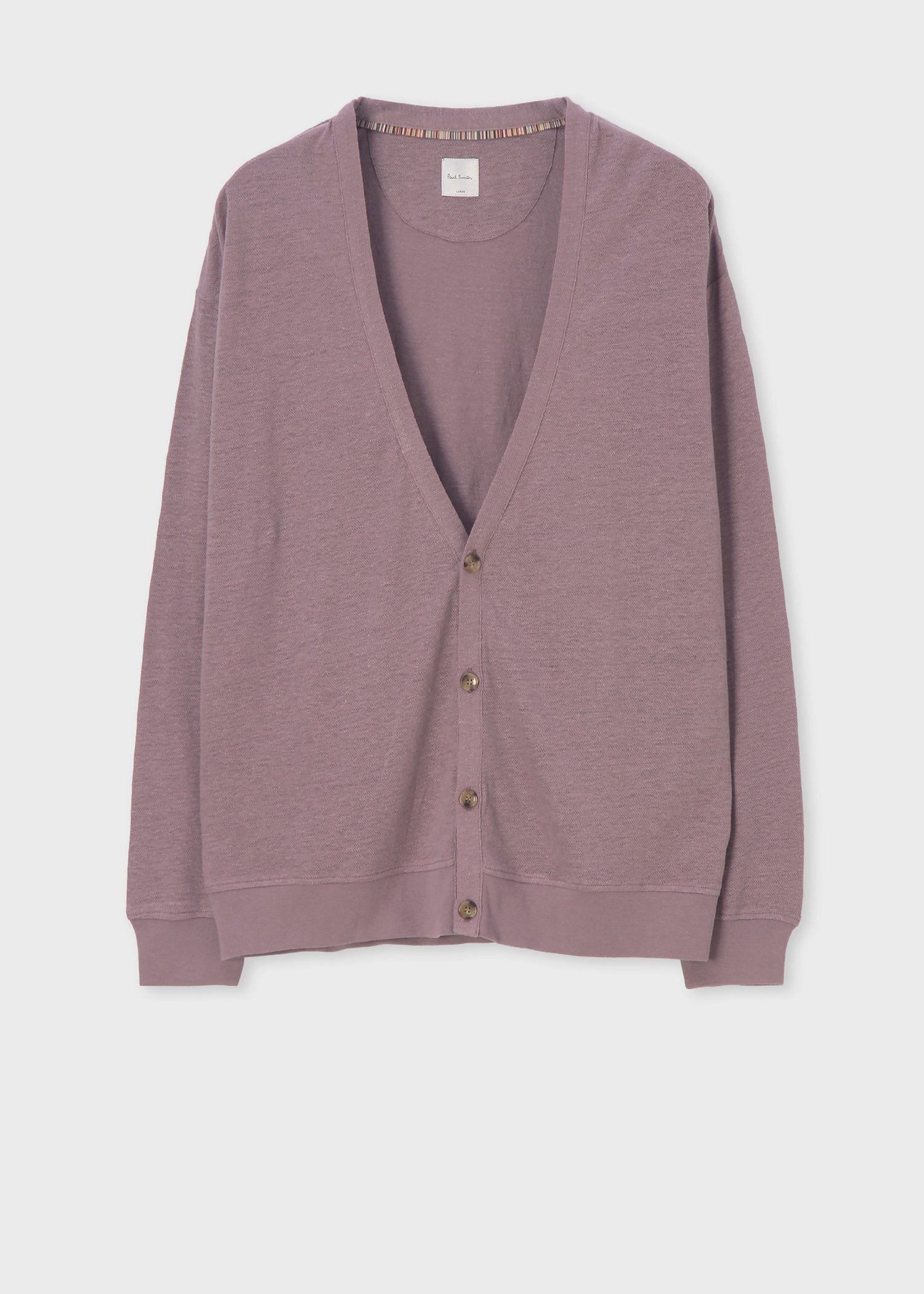 カラーリネン 鹿の子 カーディガン