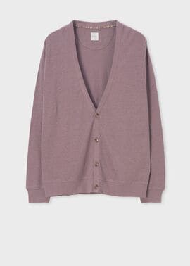 カラーリネン 鹿の子 カーディガン