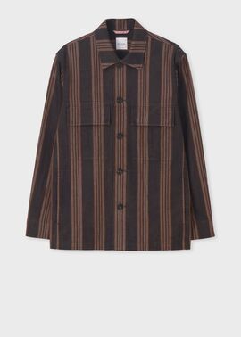 ボールドミックスストライプ シャツブルゾン