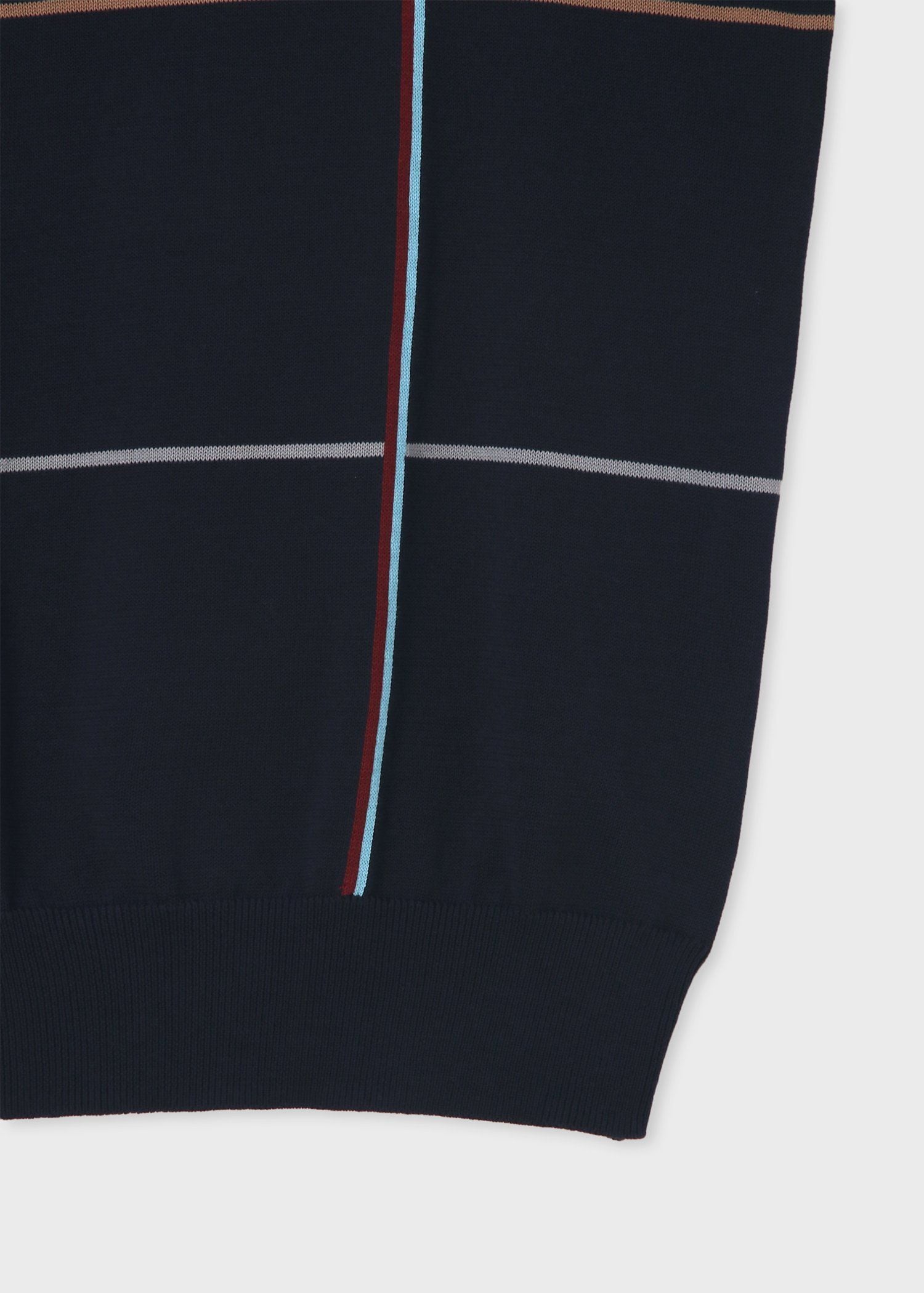 マルチカラーチェック 半袖ニットポロ