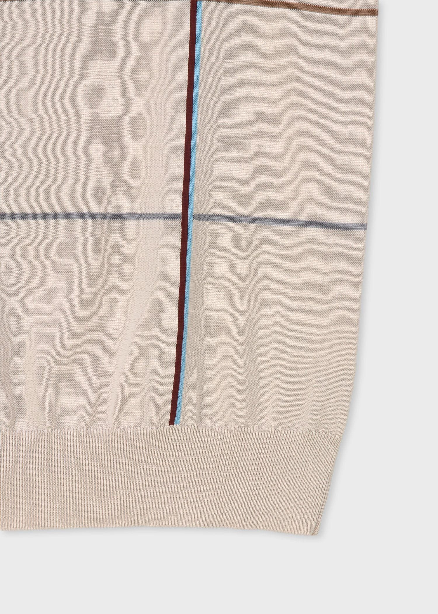 マルチカラーチェック 半袖ニットポロ