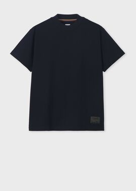 "Cropped Logo" モックネック 半袖Tシャツ