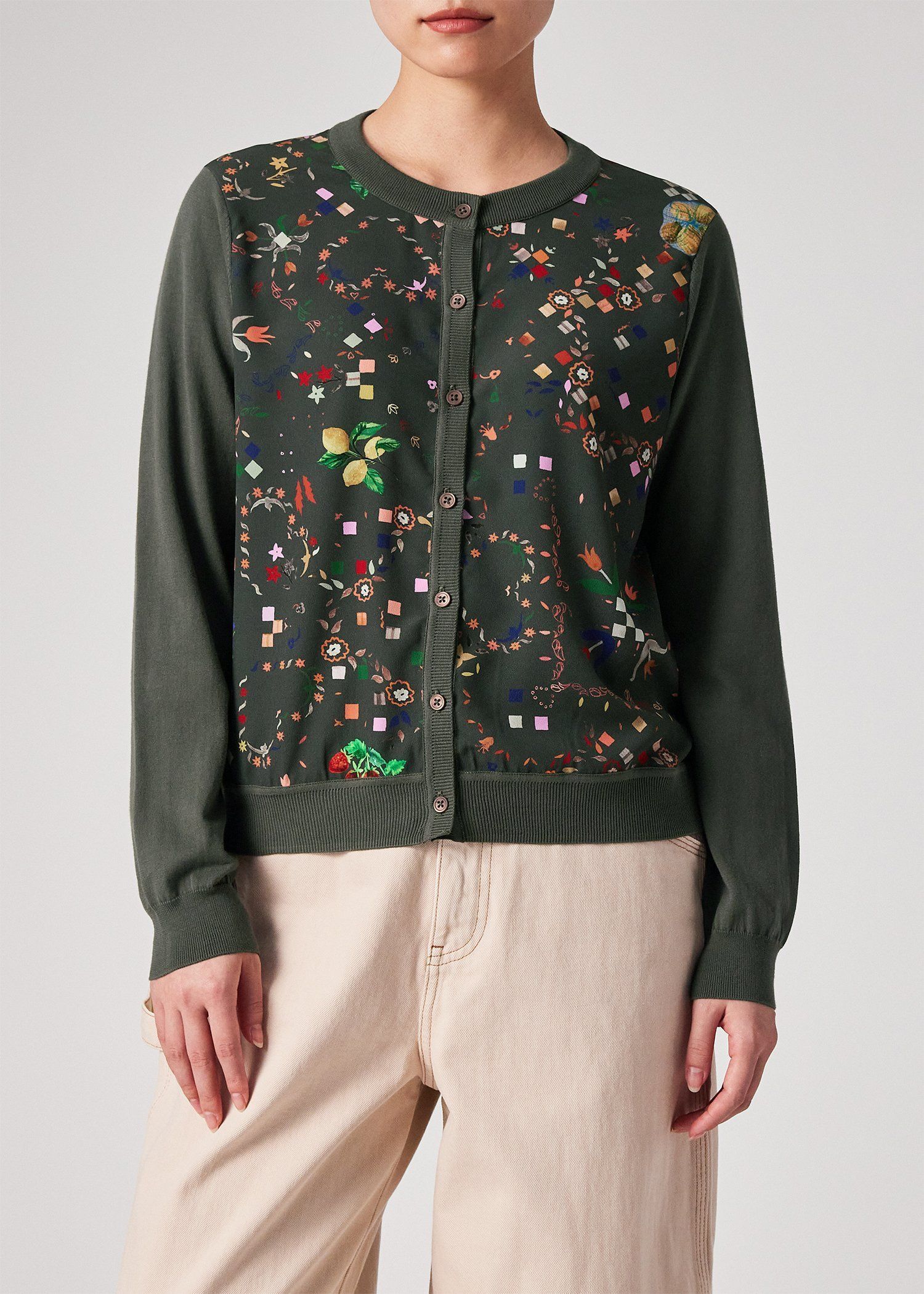 ウィメンズ "Keepsake" プリントコンビ カーディガン