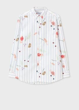 "Watercolor Paint Floral" カジュアルシャツ