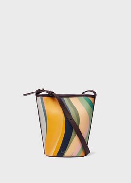 "Swirl"レザー バケットバッグ