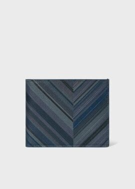 "Blue Chevron Leather" 2つ折り財布
