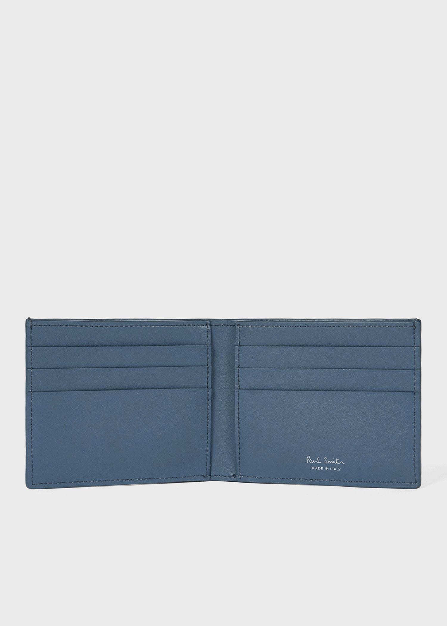 "Blue Chevron Leather" 2つ折り財布