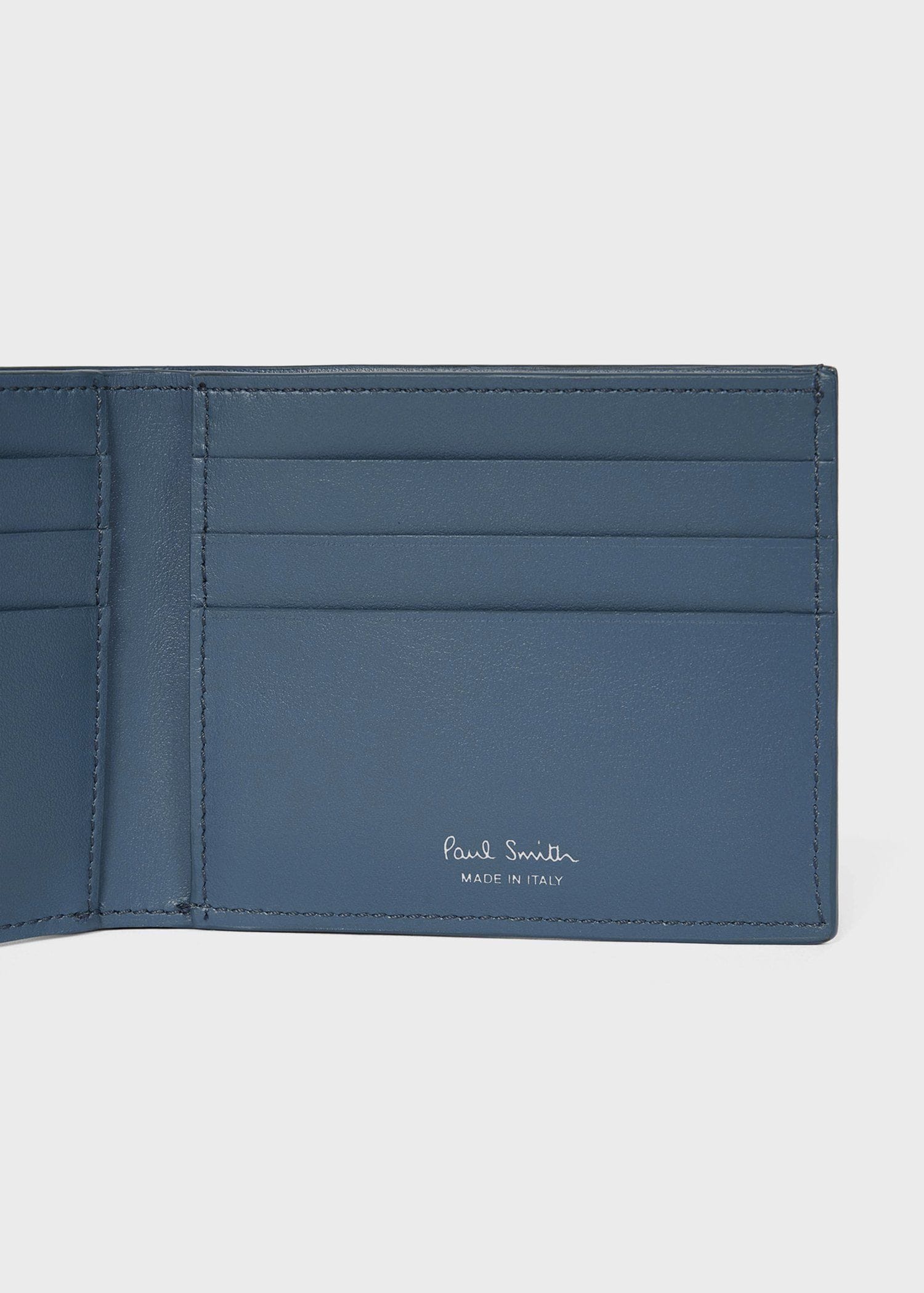 "Blue Chevron Leather" 2つ折り財布