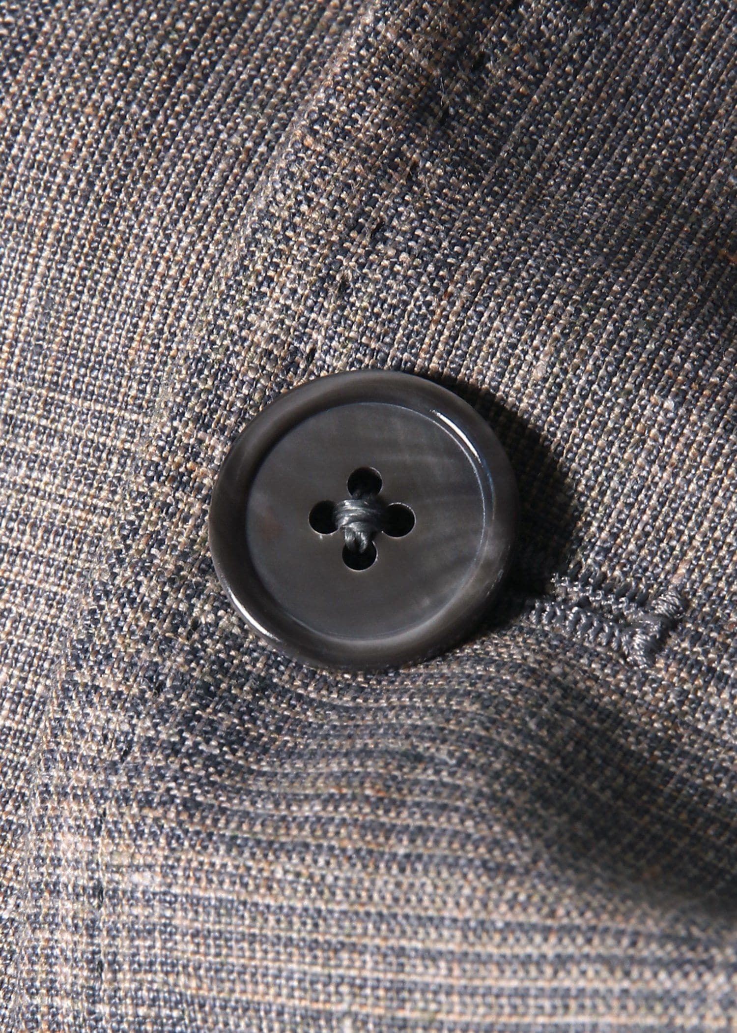 リネンチェック ターンアップカフ 3Bジャケット