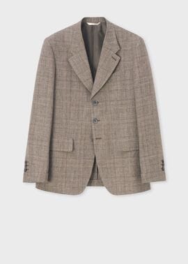 リネンチェック ターンアップカフ 3Bジャケット