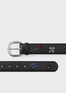 "Embroidered Elements" レザーベルト