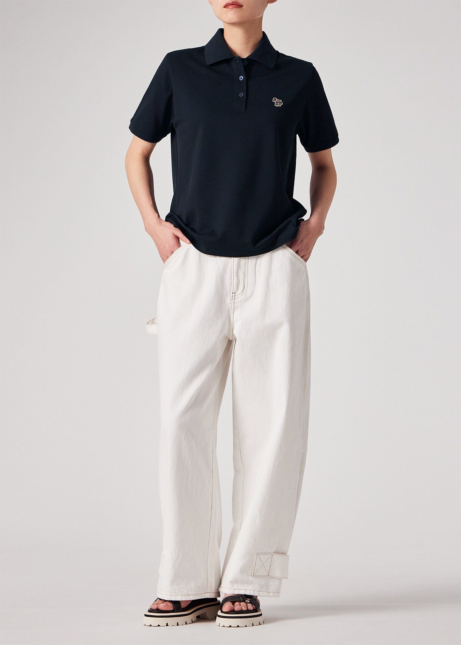 ウィメンズ ゼブラ ワンポイント ポロシャツ