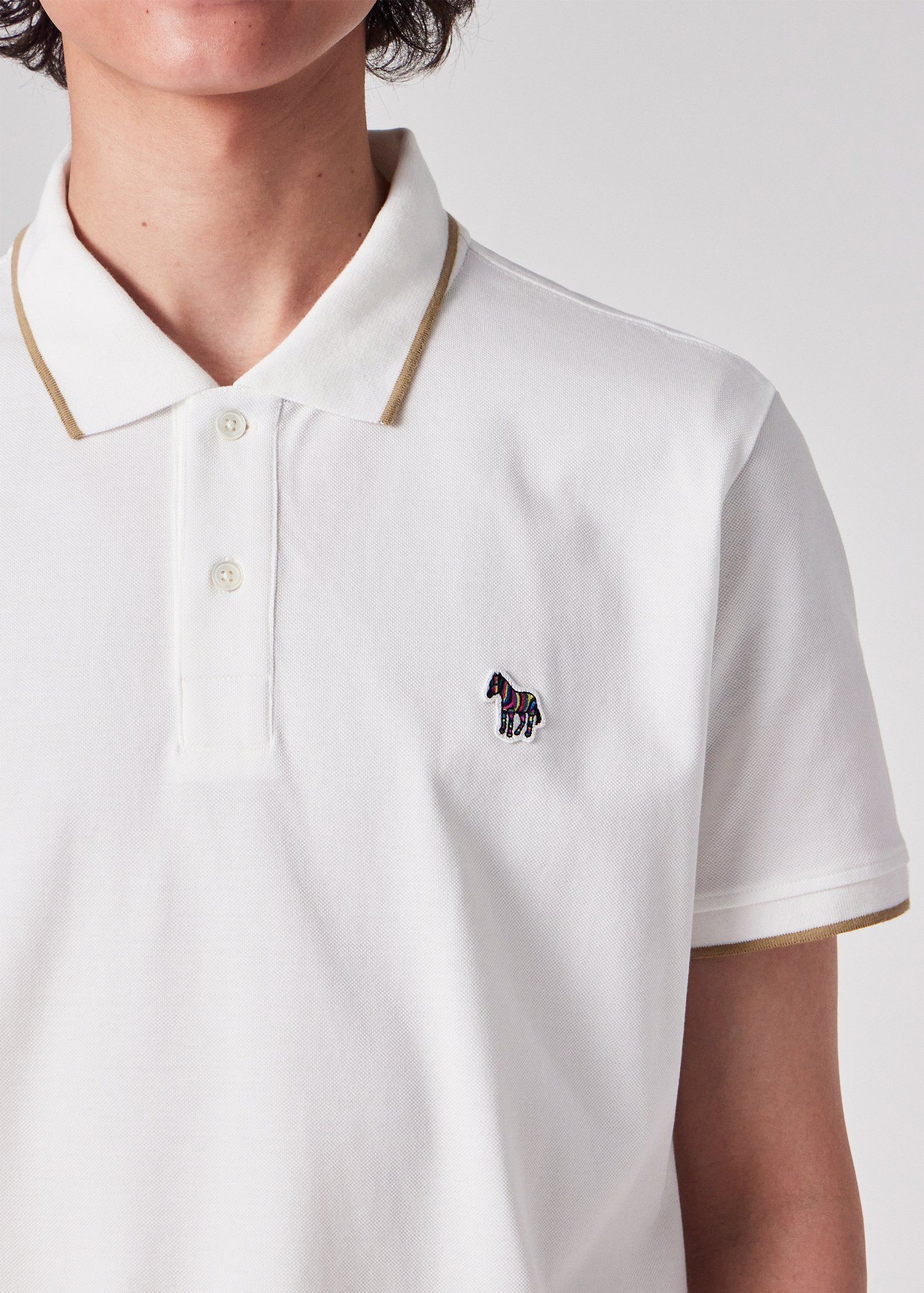 “Sports Stripe Zebra” ライン ポロシャツ