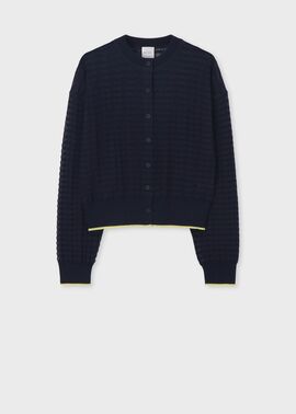 ピーエスポールスミス　クルーネックカーディガン　ブルー　ウォッシャブル　釦 Paul Smith - ピーエスポールスミス クルーネックカーディガン ブルー