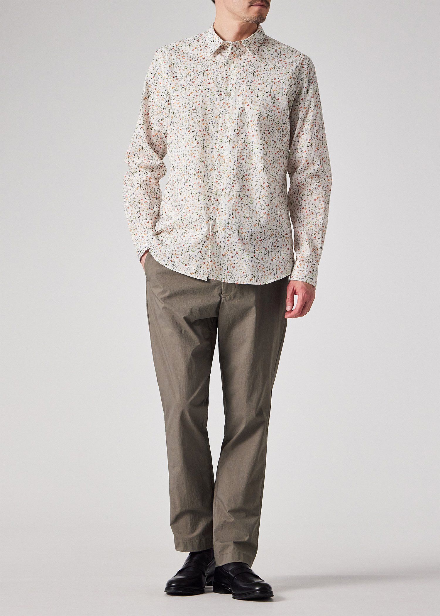 Maximilian Davis tailored trousersサイズ:S テクニカルツイル テーパードトラウザーズ（グレイッシュベージュ