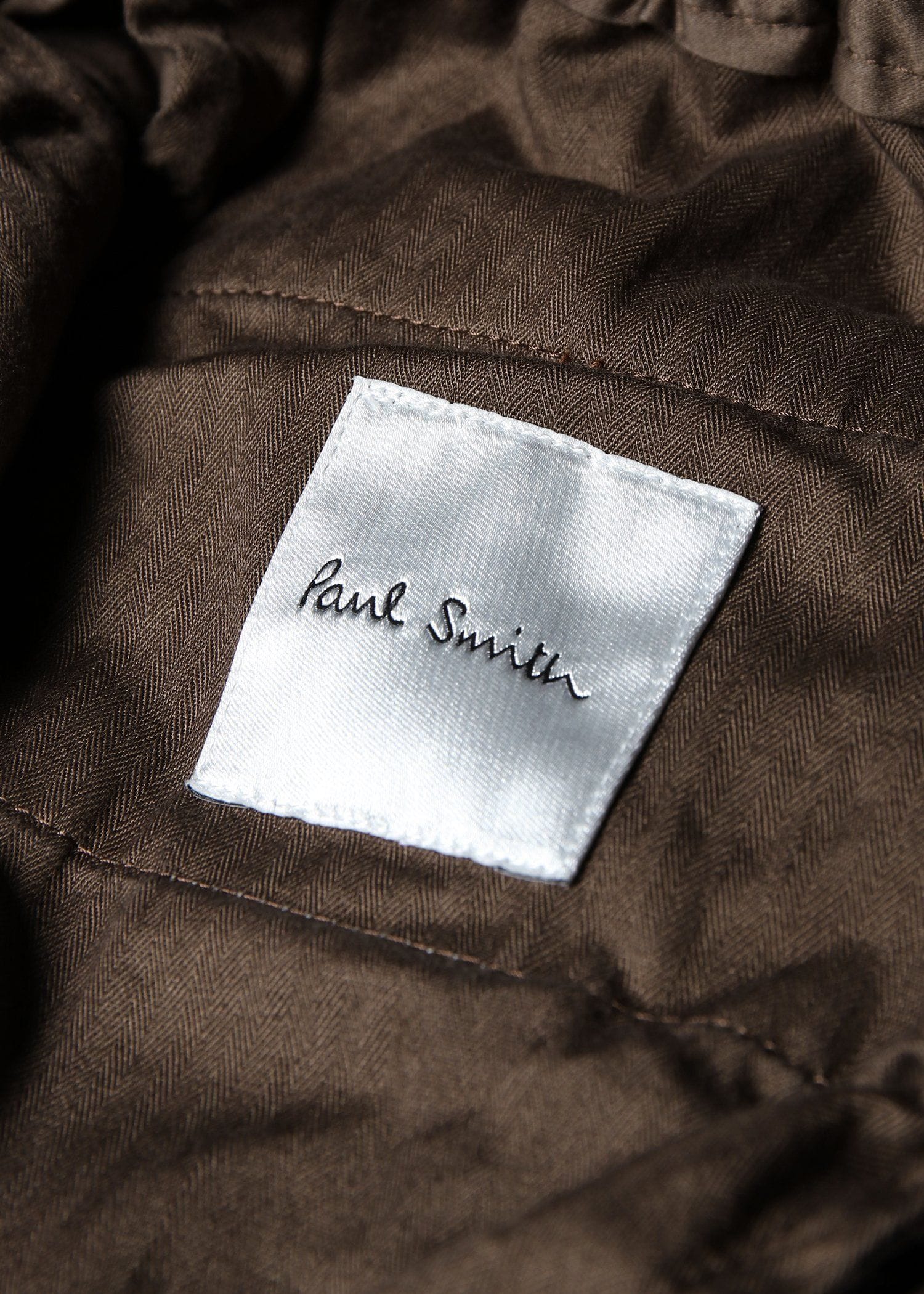 Paul Smith Woven in England セットアップ コットンサテン ガーメントダイ カーゴパンツ（チョコレートブラウン