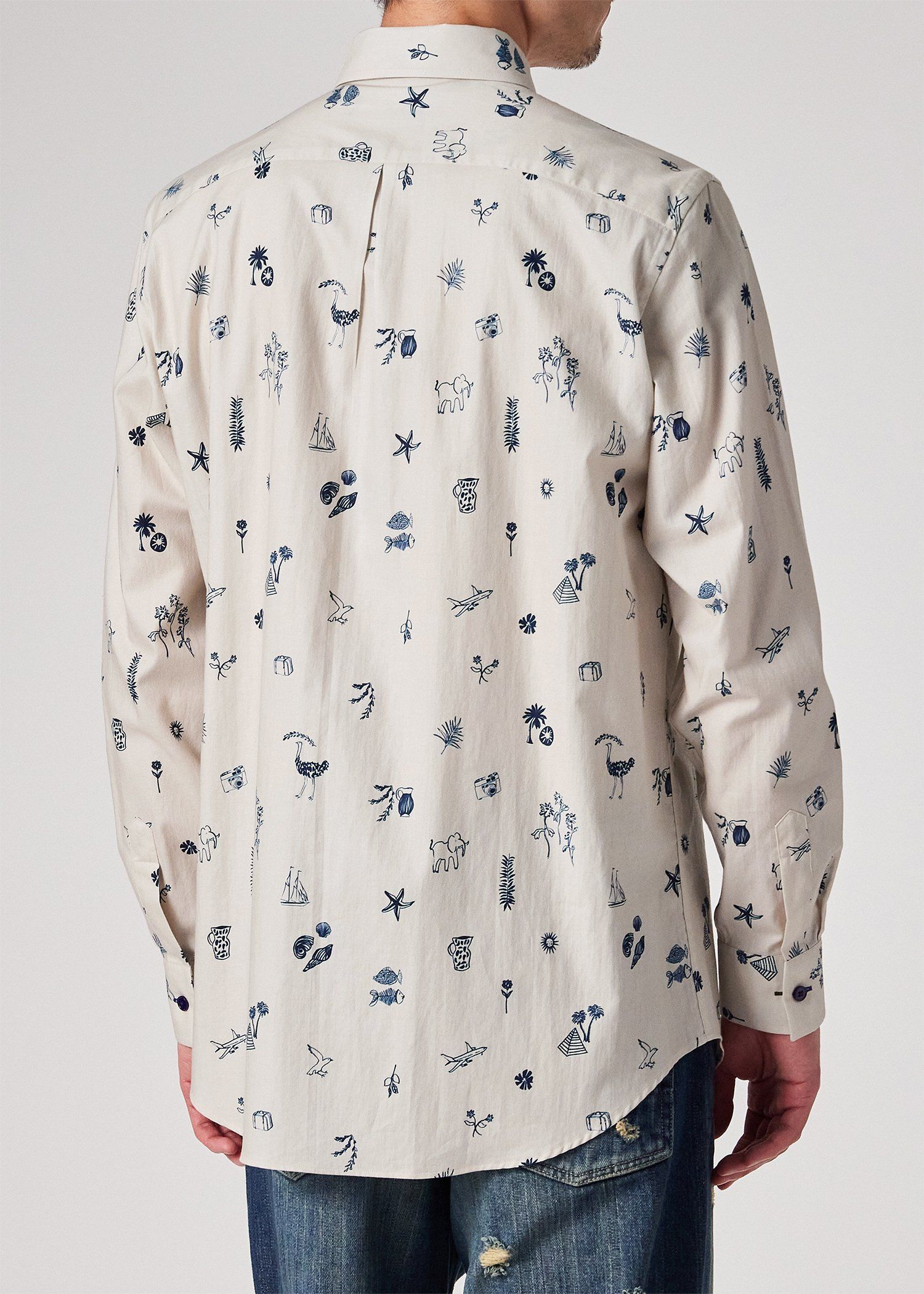 "Travel Print" カジュアルシャツ