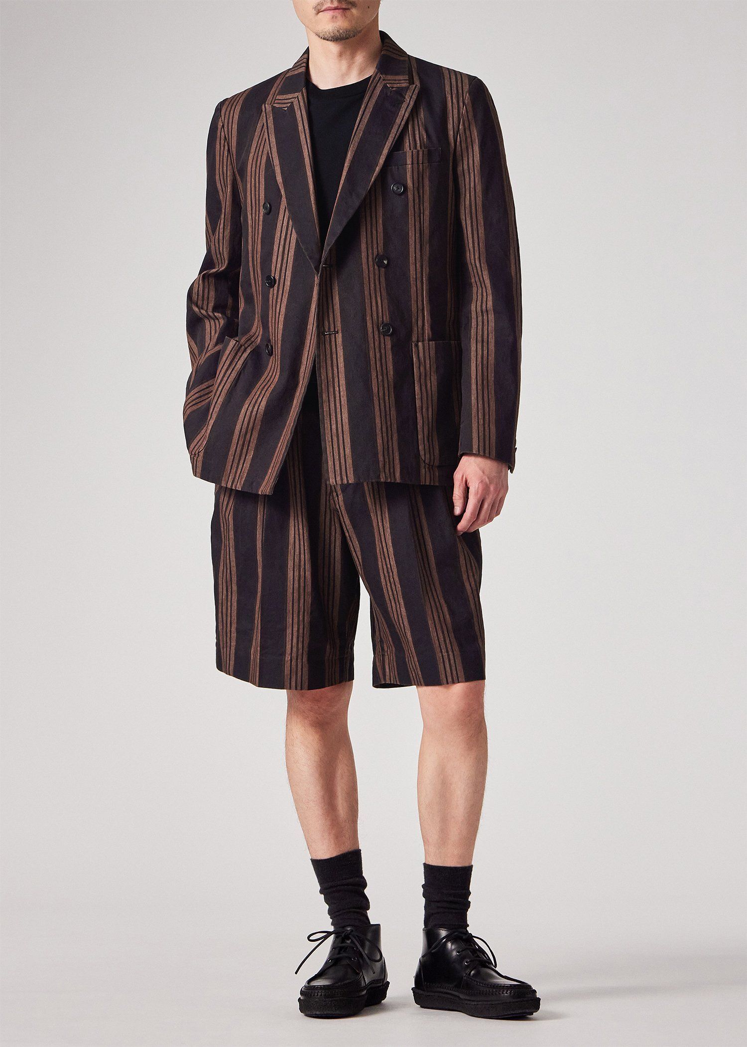 ボールドミックスストライプ 2タックショーツ