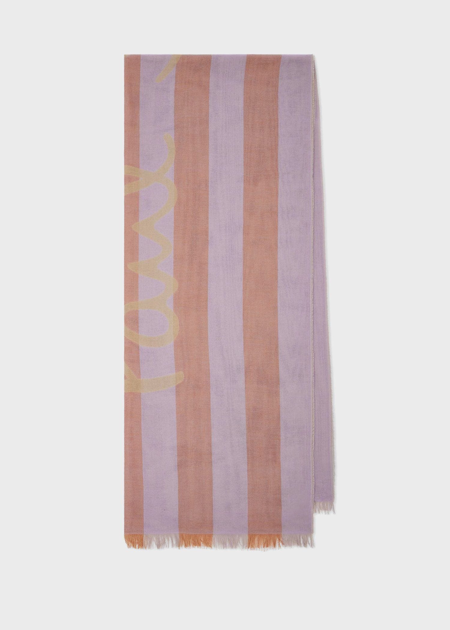 ウィメンズ "Lilac Stripe Cotton Logo" スカーフ