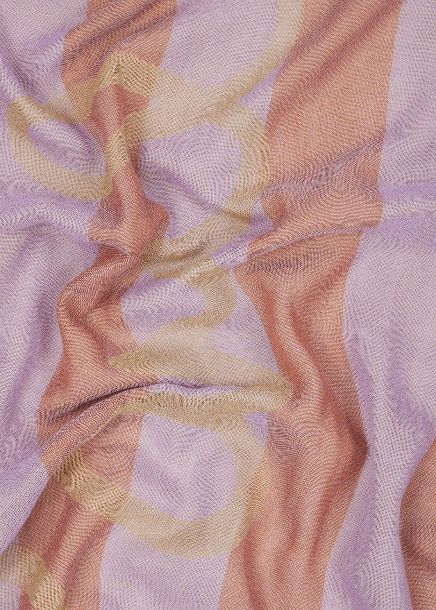 ウィメンズ "Lilac Stripe Cotton Logo" スカーフ