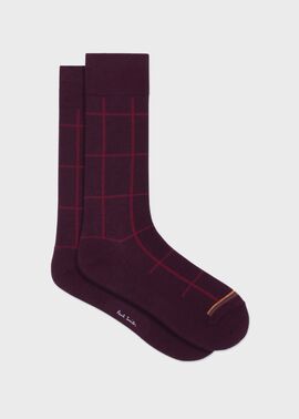 "W-Windowpane" ドレスソックス