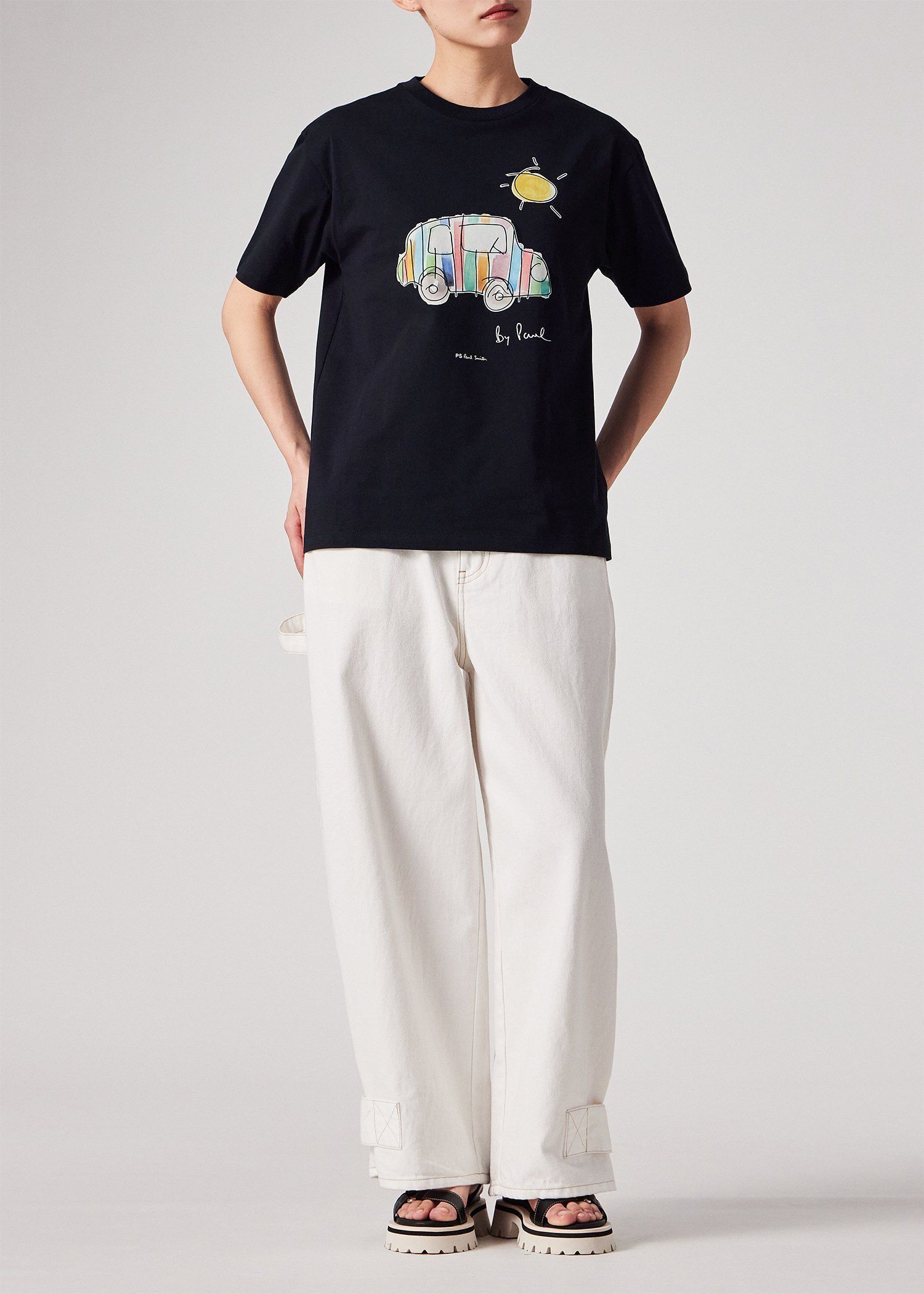 ウィメンズ Drawn by Paul "Striped Car" Tシャツ