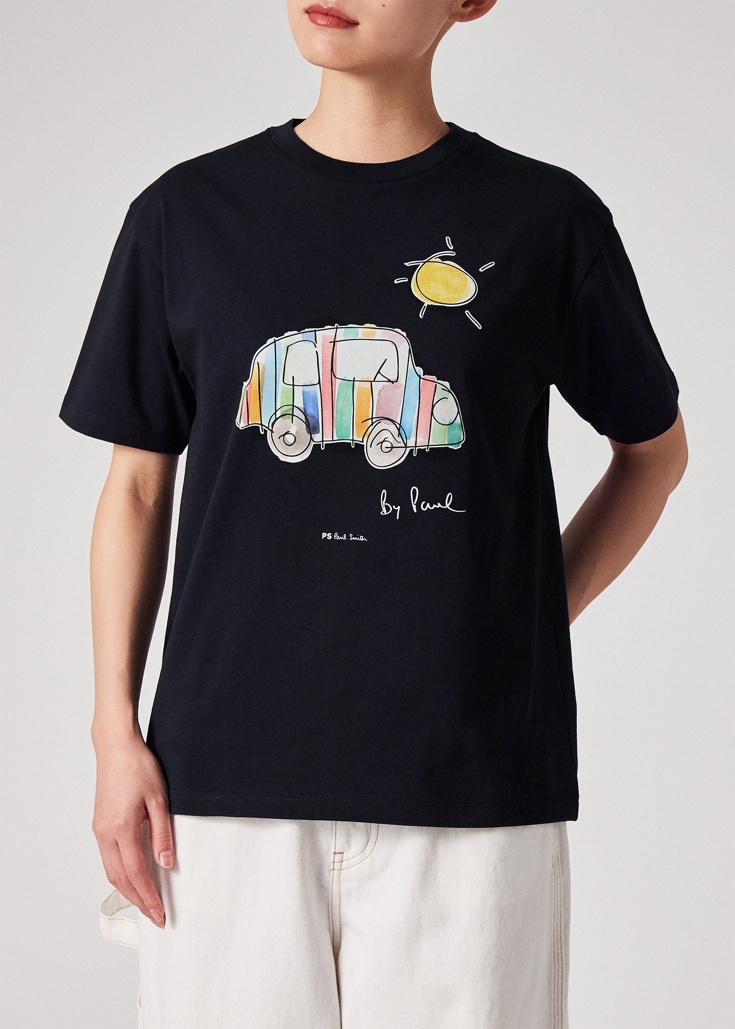 ウィメンズ Drawn by Paul "Striped Car" Tシャツ