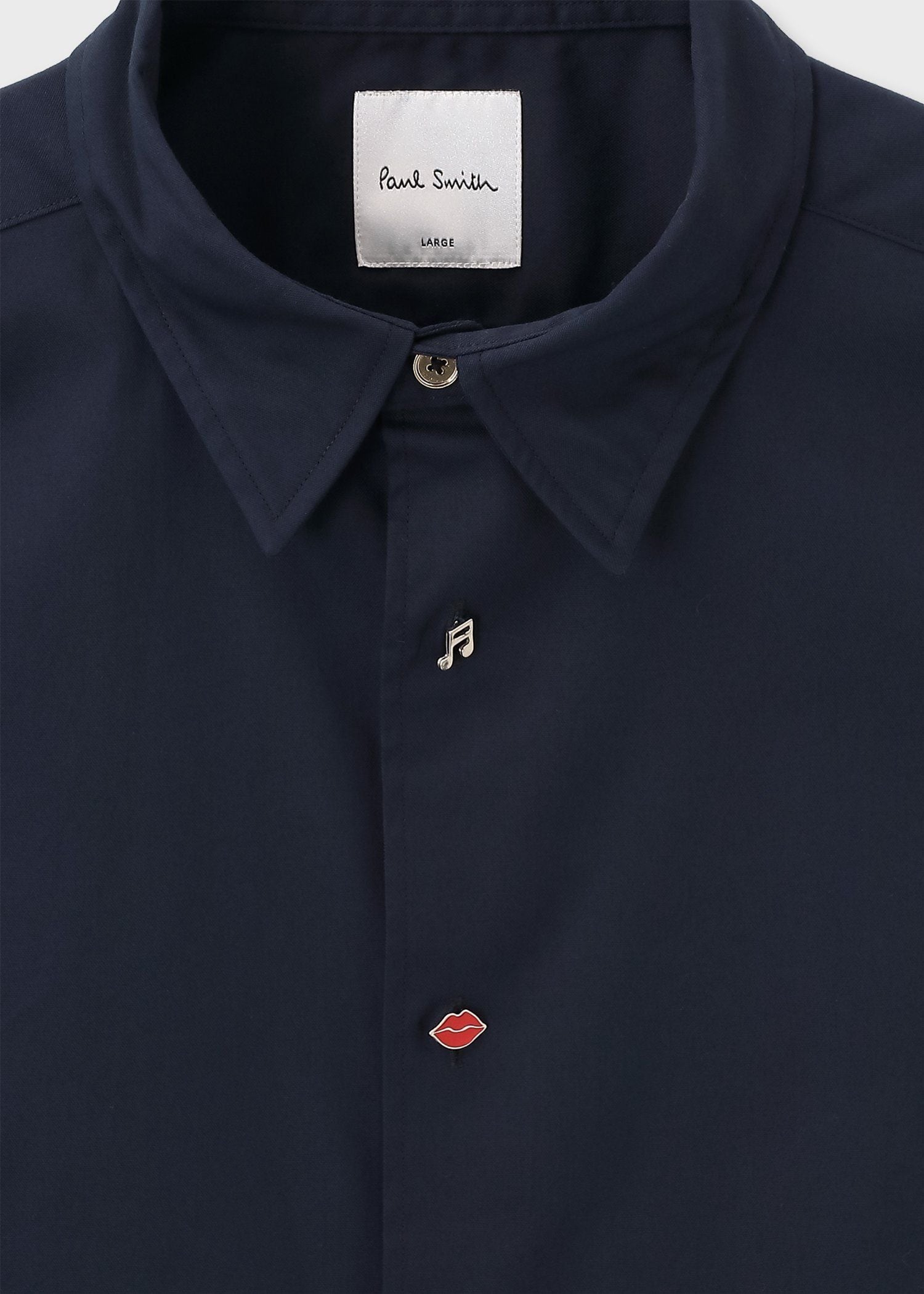 【美品】Paul Smith チャームボタンシャツ L ネイビー チャームボタン 半袖シャツ（ネイビー） ｜ポール・スミス
