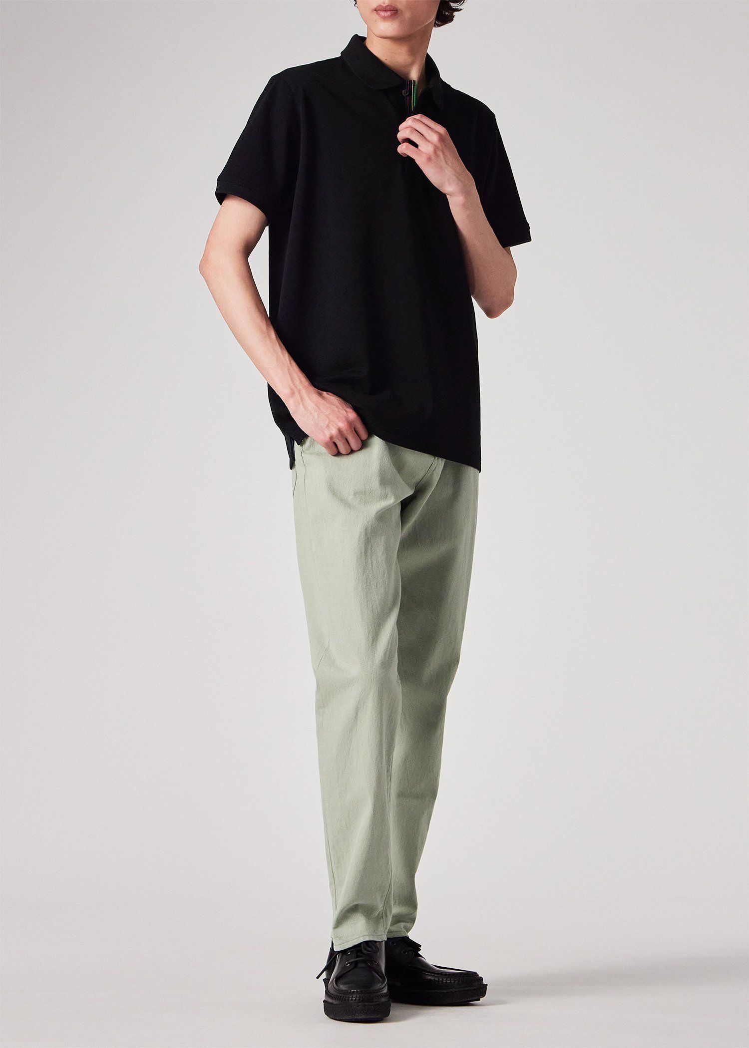 スポーツストライプ ポロシャツ