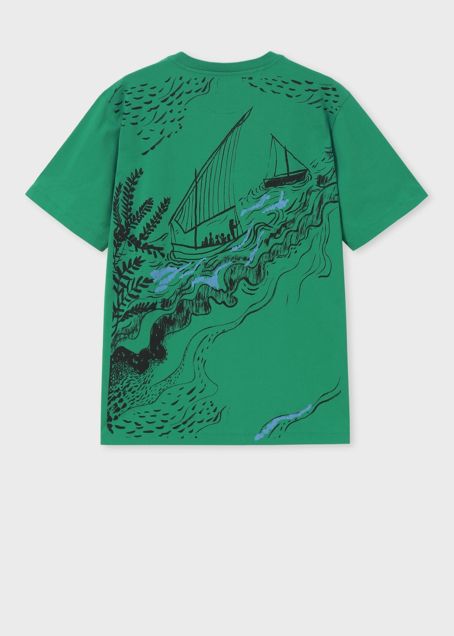 "Travels Toile" プリント Tシャツ