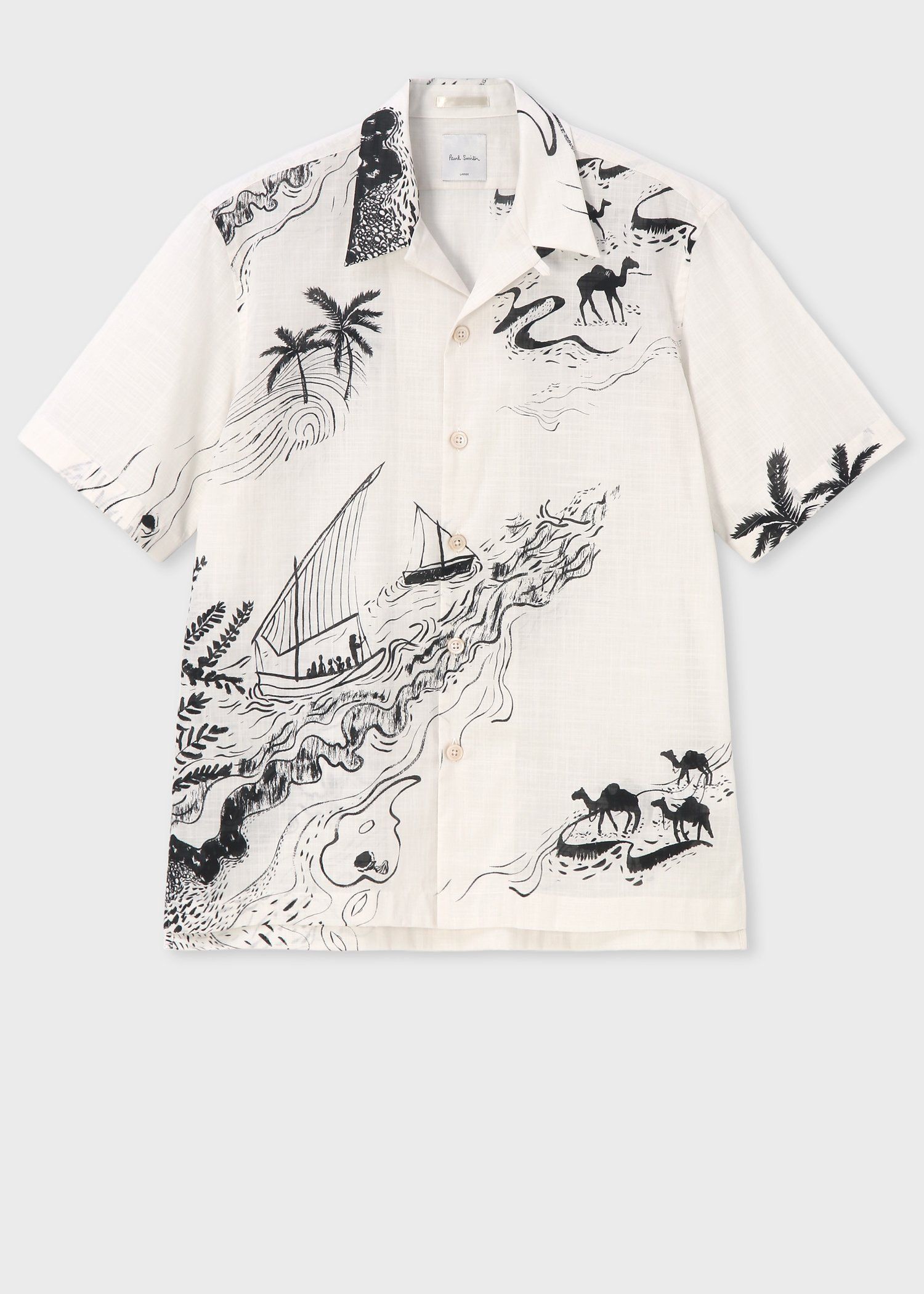 "Travels Toile" オープンカラーシャツ