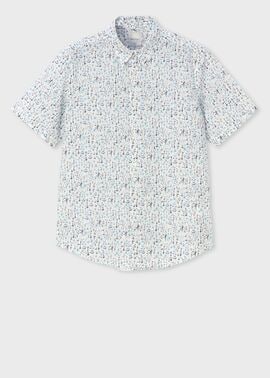 "Water Colour Floral" 半袖シャツ