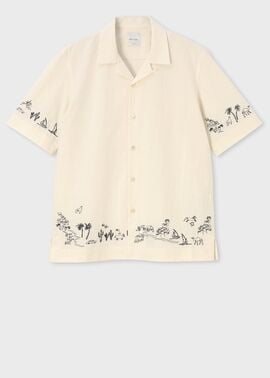 "Travel Stories" エンブロイダリー オープンカラーシャツ