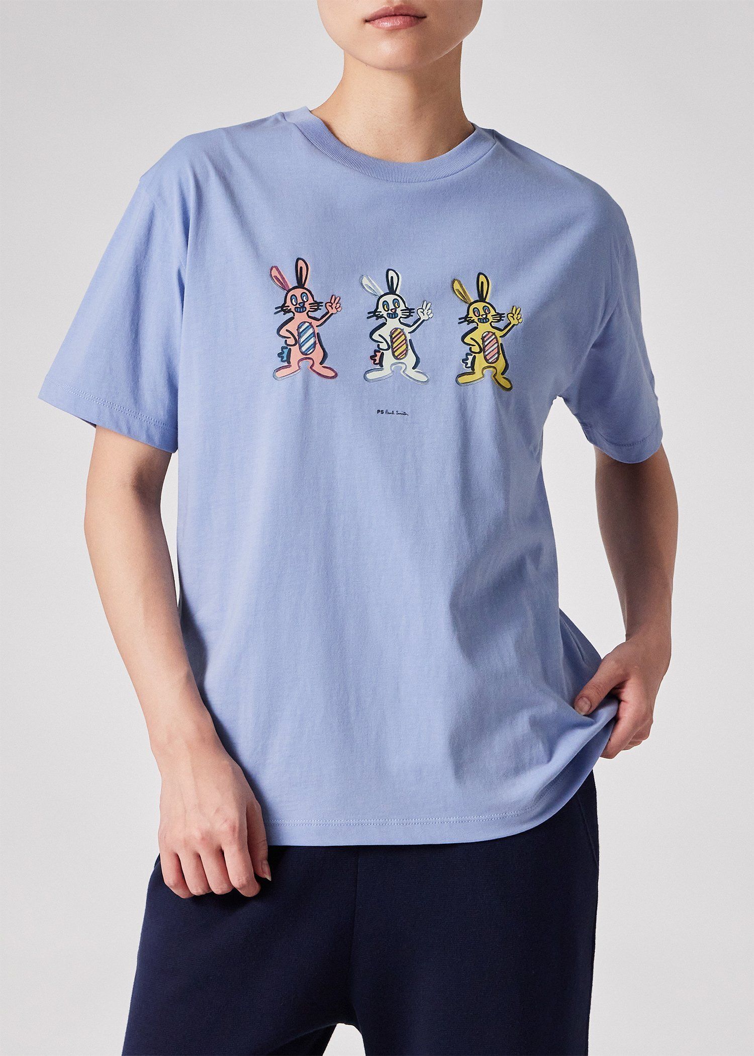 ウィメンズ ラビットトリオ 半袖Tシャツ（グレイッシュブルー