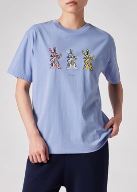 ウィメンズ ラビットトリオ 半袖Tシャツ（グレイッシュブルー